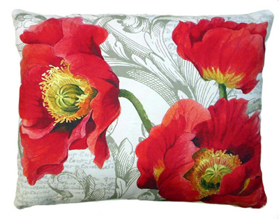 PILLOW, 19X24 POPPIES