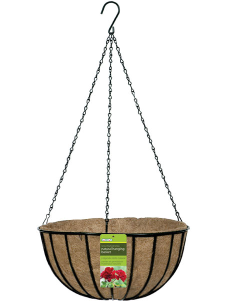 HANGING BASKET, BLK TRAD. 14"