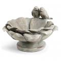 BIRD BATH, RESIN 2 BIRD 6"H X 9"