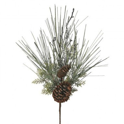 Frosted Pine Spray with Iced Cone