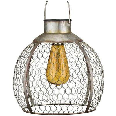 LANTERN, SOLAR EDISON ROUND