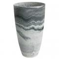 PLANTER, 20" TALL CURVED MARBLE