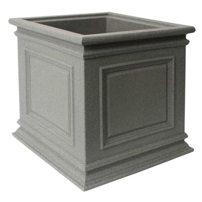 PLANTER, 16" COVINGTON CUBE GRAY