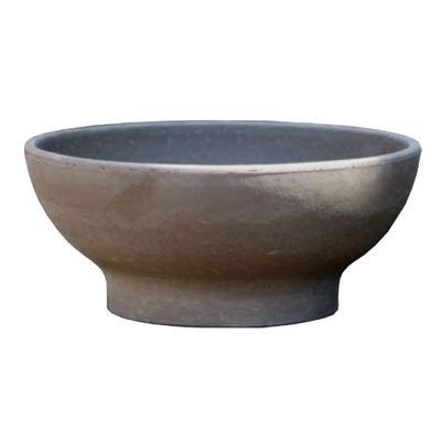 CLAY POT, BOWL LOW DK UMBRA 10"