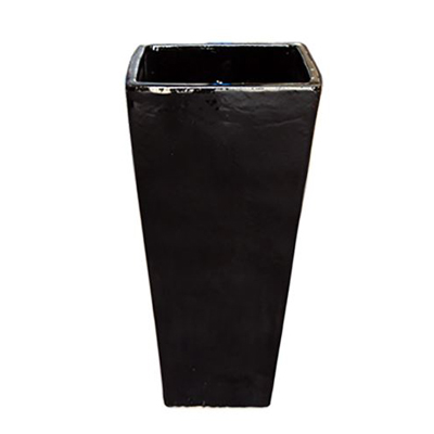 PLANTER, 20" TALL SQ TAPER BLK