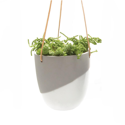 PLANTER, HANGING BOBBIN LT GREY