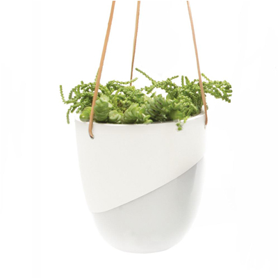 PLANTER, HANGING BOBBIN WHITE