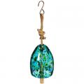 CHIME, GLASS TURQUOISE BELL