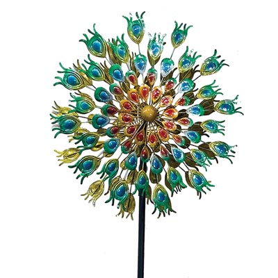 SPINNER, 24"W X 84"H PEACOCK