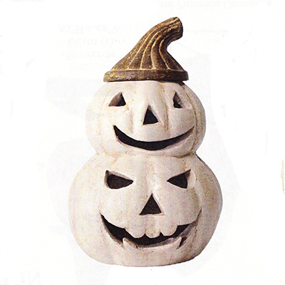 Double White Jolly Pumpkin Lantern 