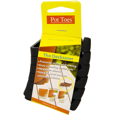  Bosmere Black Pot Toes (6 pack)