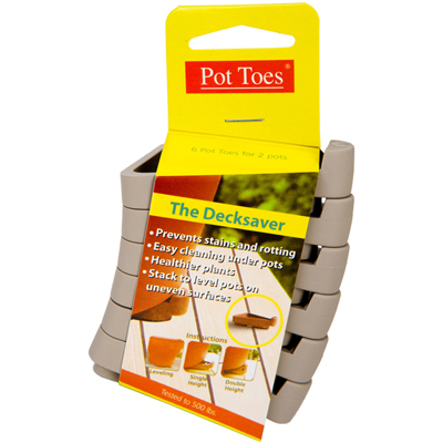 POT TOES, 6 PACK LIGHT GRAY