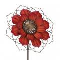STAKE, 62"H RUSTIC RED FLOWER