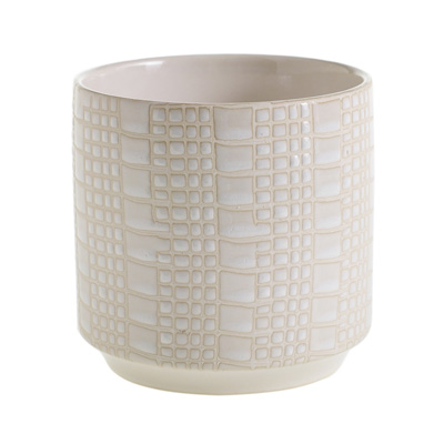 POT, ZATI WHITE 4.75"W X 4.75"H