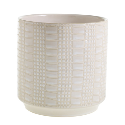 POT, ZATI WHITE 6.5" W X 6.75"H