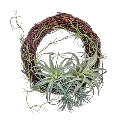 WREATH, 9" TWIG AIR FERN