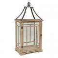 LANTERN, 21.75"H WOOD/GLASS