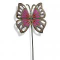 STAKE, PAINTED MAGENTA BUTTERFLY
