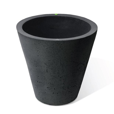 PLANTER, 16" CRETE BLACK