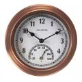 CLOCK W/ THERM BRUSHED COPPER