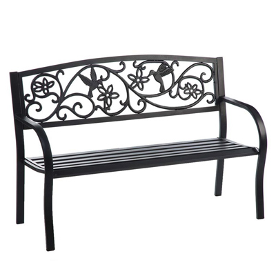 BENCH, BLACK METAL H'BIRD