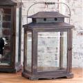 LANTERN, 23"H WOODEN BOX MED