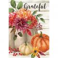 'Grateful' Floral Fall Flag