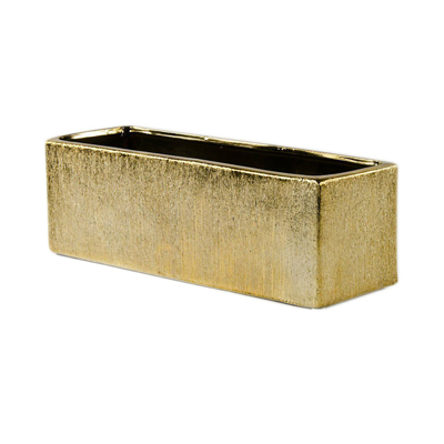 PLANTER, 12"X4"X4"H RECT GOLD