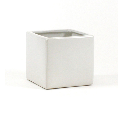 PLANTER, 3" CUBE WHITE