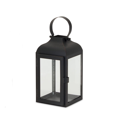 LANTERN, 10"H IRON/GLASS