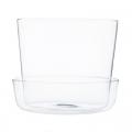 POT, CLEAR GLASS W/SAUCER 6.2X5"