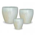 POT, RAINDROP  MARBLE WHITE 8"