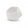 PLANTER, 4"X3"H TILTED GEO WHITE