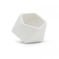 PLANTER, 5"X4"H TILTED GEO WHITE