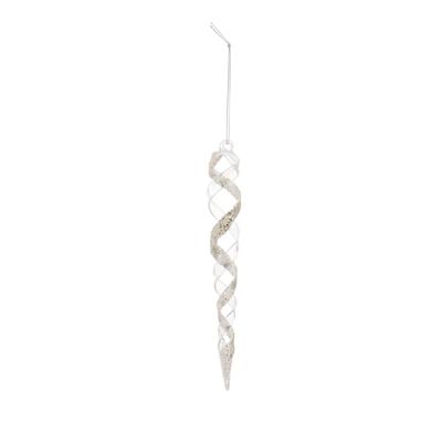 ORNAMENT, GLASS ICICLE 7.5"H