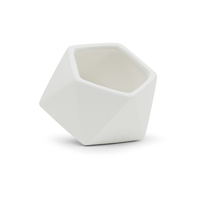 PLANTER, 5"X4"H TILTED GEO WHITE