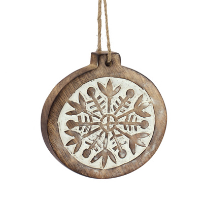 Wood Snowflake Ornament