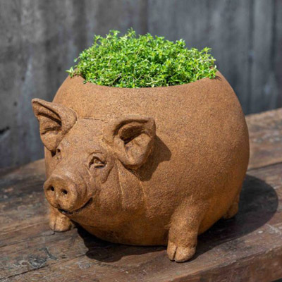 PLANTER, ROLY POLY PIG 23#