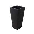 PLANTER, 25" CRETE CONVEX BLACK