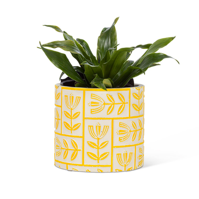 PLANTER, SMALL FLORAL GRID