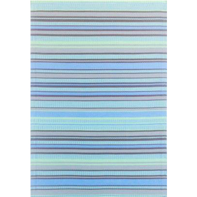 MAT, STRIPES GREY/AQUA 4'X6'