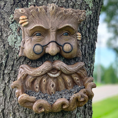 Tree Face with Glasses Bird Feeder