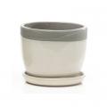 POT, CHIC COLLAR WHITE 9.25X7.5"