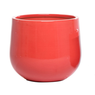 CACHEPOT, BOLLA ROSSO 11.75"W