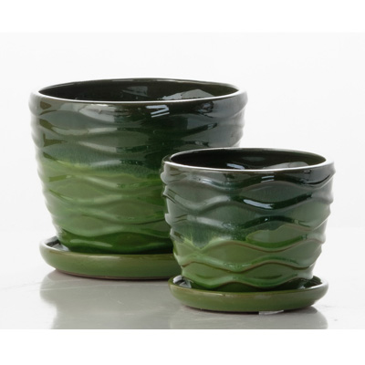 POT, RD WILLOW FALL GREEN 8"W