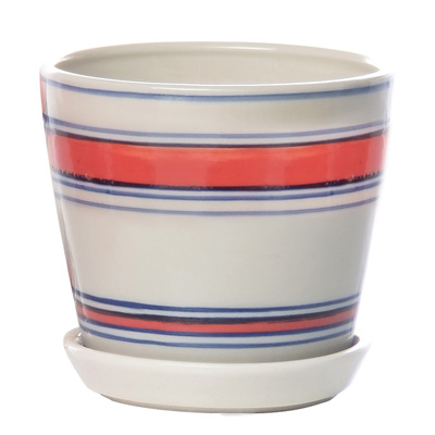 POT, SEA STRIPE SAILOR 6.75"X6"H