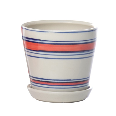 POT, SEA STRIPE SAILOR 5.5"X 5"H