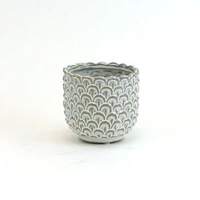 PLANTER, CREAM SCALE 4"