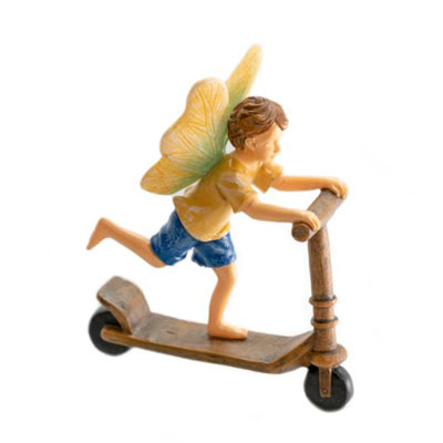 Fairy Boy Riding on a Scooter