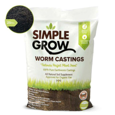 WORM CASTINGS, SIMPLE GROW 25LB